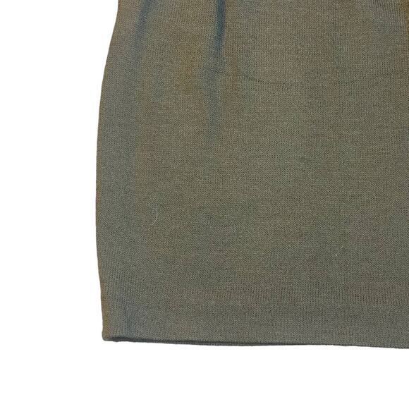 Vintage St. John Collection Marie Gray Olive Green Wool Sweater Skirt Size 12 - Picture 3 of 5